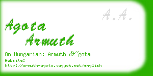 agota armuth business card